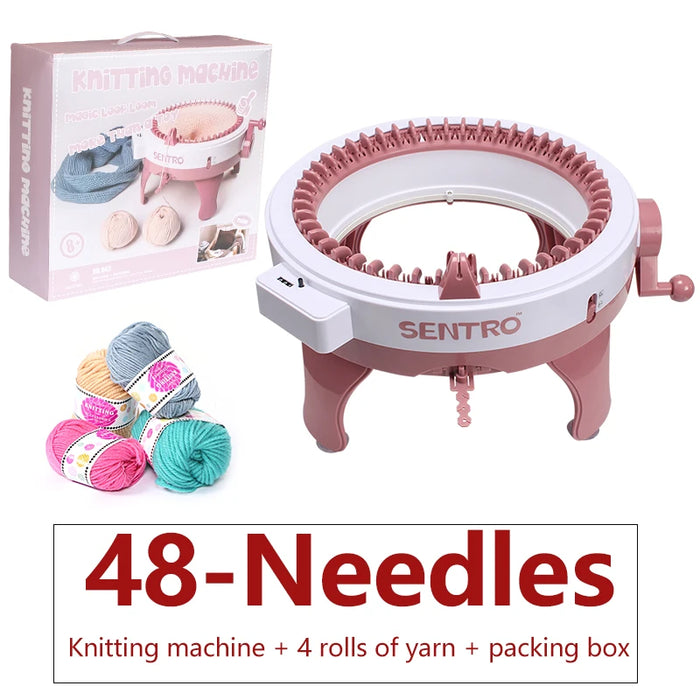 SENTRO 40/48Needle Knitting Machine-Fabric Creation-Dual Knit Loom Kit Stylish Hat,Scarves& Sock-Ideal DIY Gift for Craft Lovers