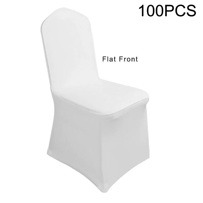 50 Pcs White Black Universal Chair Covers Stretch Spandex for Wedding Party Banquet Hotel Decor