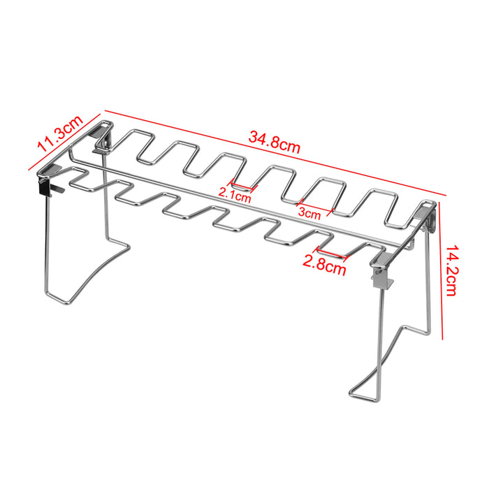 Roast Rack Roast Chicken Leg Rack Non-Stick Folded Barbecue Rib Chicken Wing Leg Rack Grilling BBQ Stainless Steel