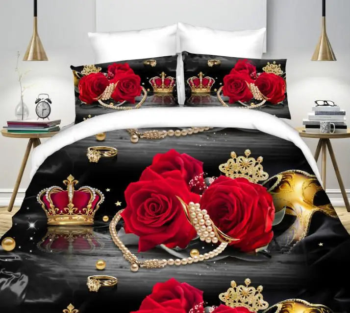 Indulge in the Ultimate Comfort and Elegance with Luxurious Exquisite Rose Print Bedding Set, Elevating Your Sleep to a New Leve