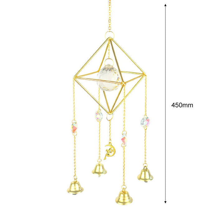 Crystal Wind Chime Hexagon Diamond Prism Hanging Rainbow Chaser Lighting Window Curtains Pendant Home Garden Decor Dream Catcher