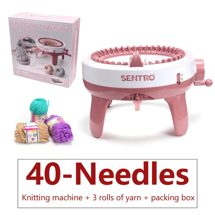 SENTRO 40/48Needle Knitting Machine-Fabric Creation-Dual Knit Loom Kit Stylish Hat,Scarves& Sock-Ideal DIY Gift for Craft Lovers