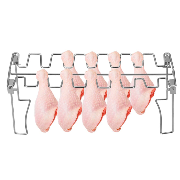 Roast Rack Roast Chicken Leg Rack Non-Stick Folded Barbecue Rib Chicken Wing Leg Rack Grilling BBQ Stainless Steel