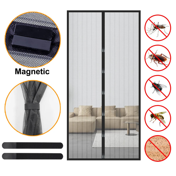 Magnetic Screen Door Curtain Anti-Mosquito Net Fly Insect Screen Mesh Automatic Closing Door Screen