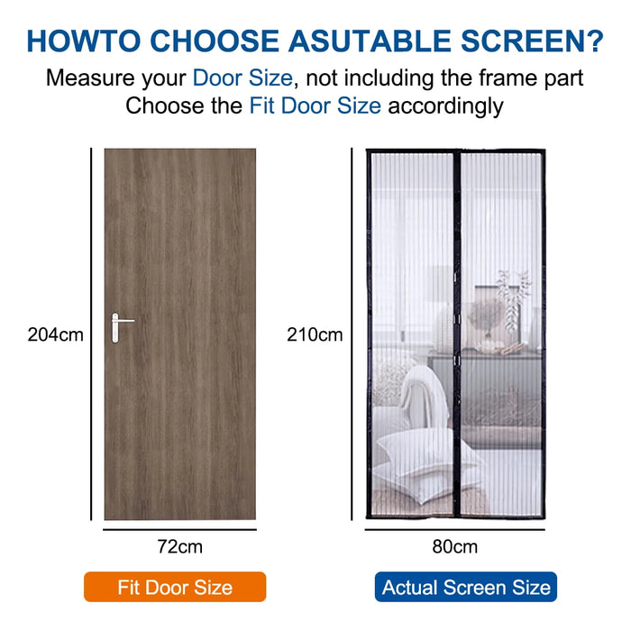 Magnetic Screen Door Curtain Anti-Mosquito Net Fly Insect Screen Mesh Automatic Closing Door Screen