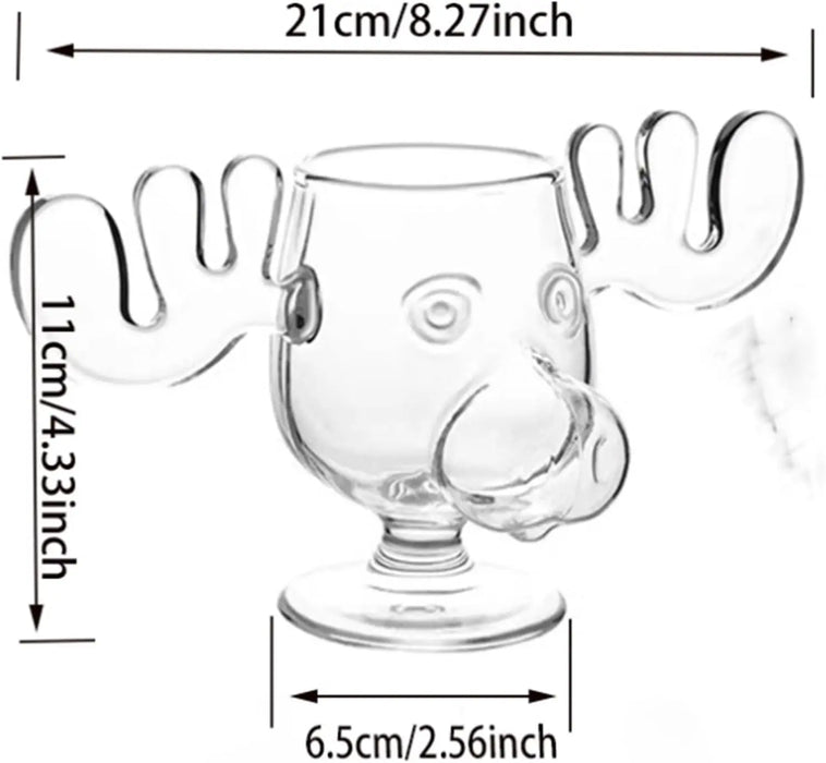 Christmas Elk Wine Glass Cocktail Juice Cup Reindeer Mug Wine Beer Water Milk Whiskey Glasses Drinkware Shot Cups Christmas Gift