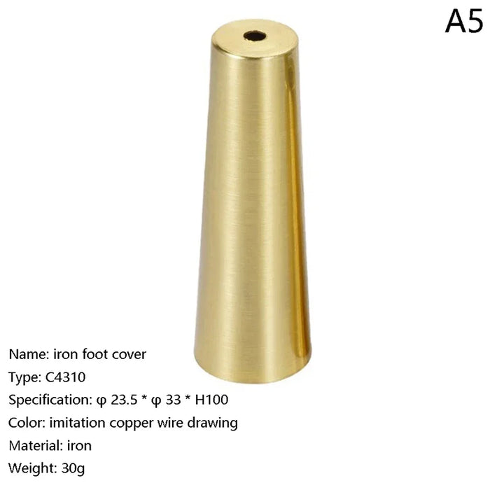 Leg Cover Foot Solid Copper Tip Brushed Brass Table Chair Cylinder/Cone  Protect Decor Bottom Safe Pad