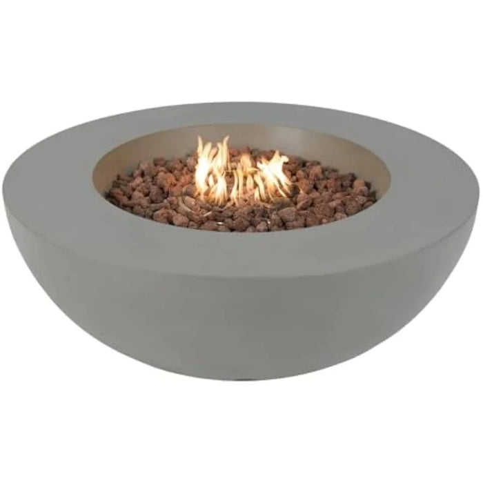 Lunar Bowl Outdoor Table 42 Inches Fire Pit Heater Concrete Firepits Outside Electronic Ignition Lava Rock Included, Natural Gas