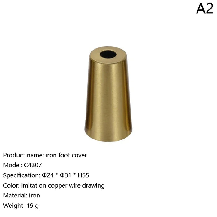 Leg Cover Foot Solid Copper Tip Brushed Brass Table Chair Cylinder/Cone  Protect Decor Bottom Safe Pad