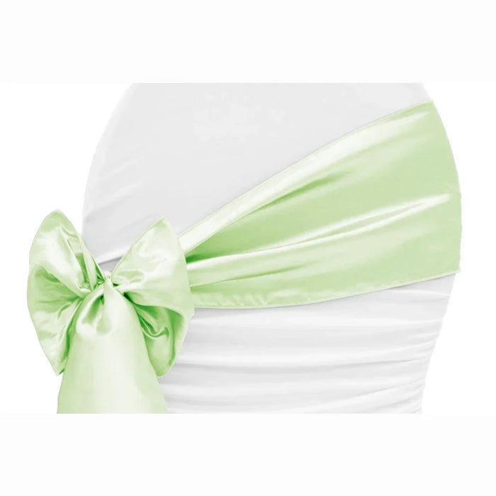 10PCS 17x275cm Green Satin Chair Sashes Bows Chair Cover Ribbons  Wedding Banquet Party Baby Shower Event Decorations