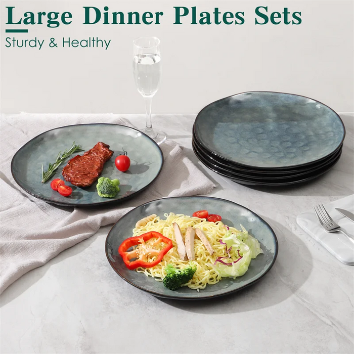 6PCS Creative Tableware Western Plates Ceramics Dinner Plates Practical Kitchen Japanese Steak Disc Household Cuisine Spaghetti