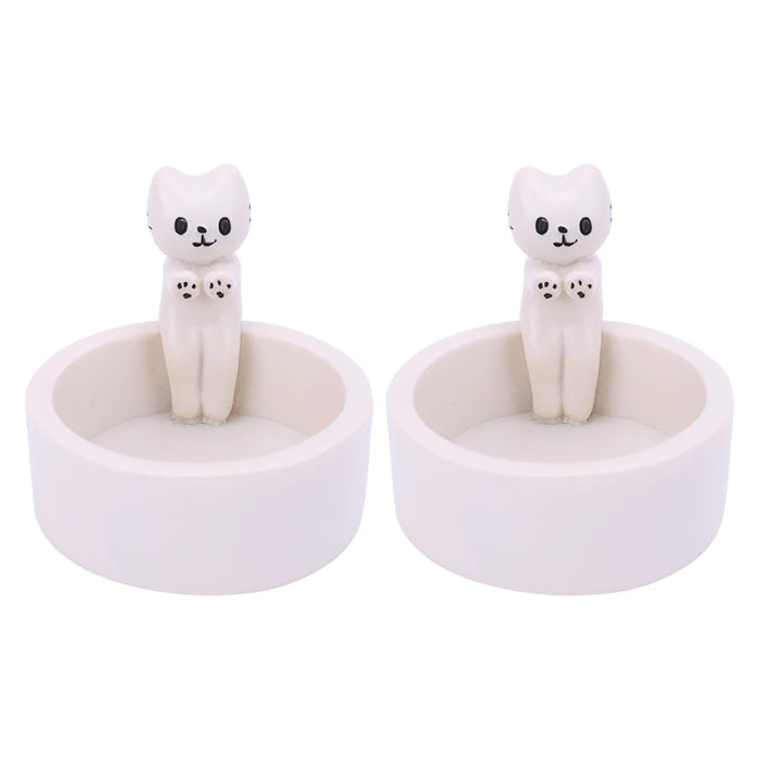 Cartoon Kitten Candle Holder Warming Its Paws Cute Scented Light Holder Cute Grilled Cat Aromatherapy Candle Holder