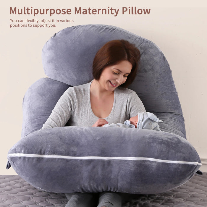 Pregnancy Pillows for Sleeping, U Shaped Full Body Maternity Pillow with Removable Cover - Support for Belly for Pregnant Women