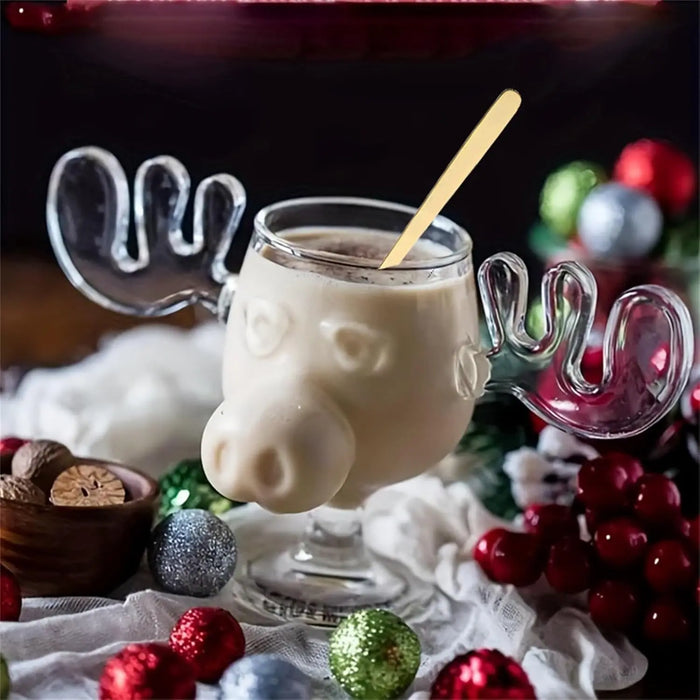 1pcs Elk Wine Glass Cocktail Juice Cup Reindeer Mug Wine Beer Water Milk Whiskey Glasses Drinkware Shot Cups Christmas Gift