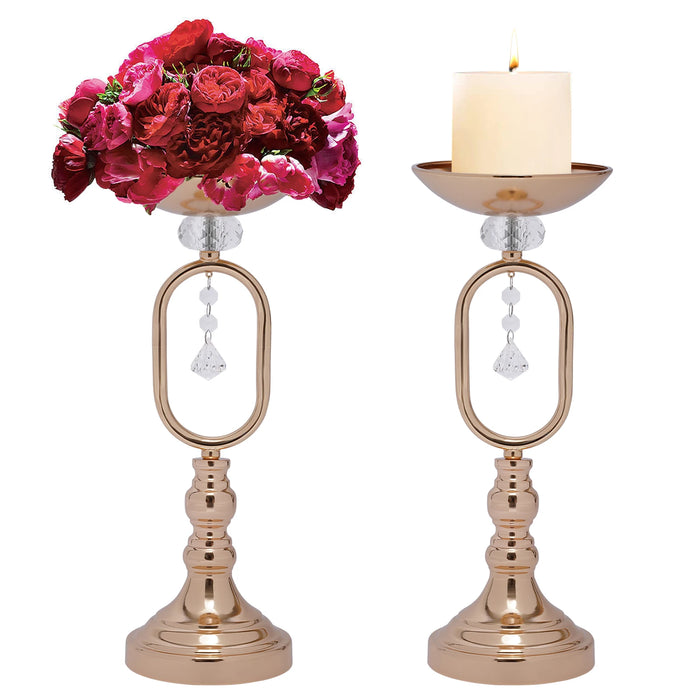 10Pcs Wedding Centerpieces, 19.5in/17.5in/15.6in Tall Metal Flower Display Vases Stand Set, Gold Flower Vase Wedding Candle Hold