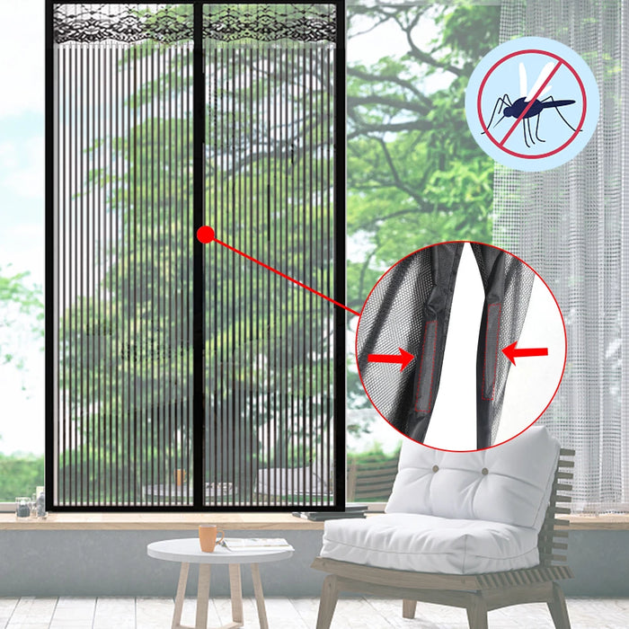 Hands-free Magnetic Door Curtain Net Automatic Closing Door Screen Mesh Custom Size Anti Mosquito Insect Fly Bug Mosquito Net