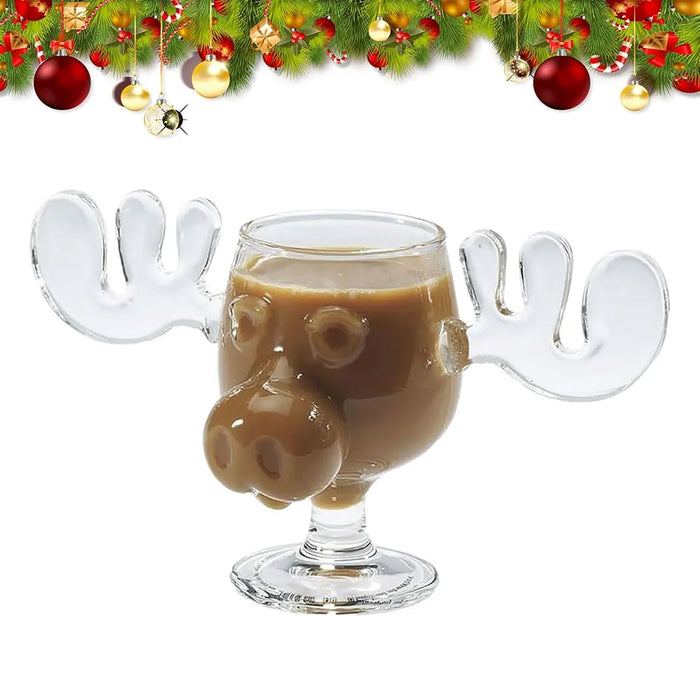 1pcs Elk Wine Glass Cocktail Juice Cup Reindeer Mug Wine Beer Water Milk Whiskey Glasses Drinkware Shot Cups Christmas Gift