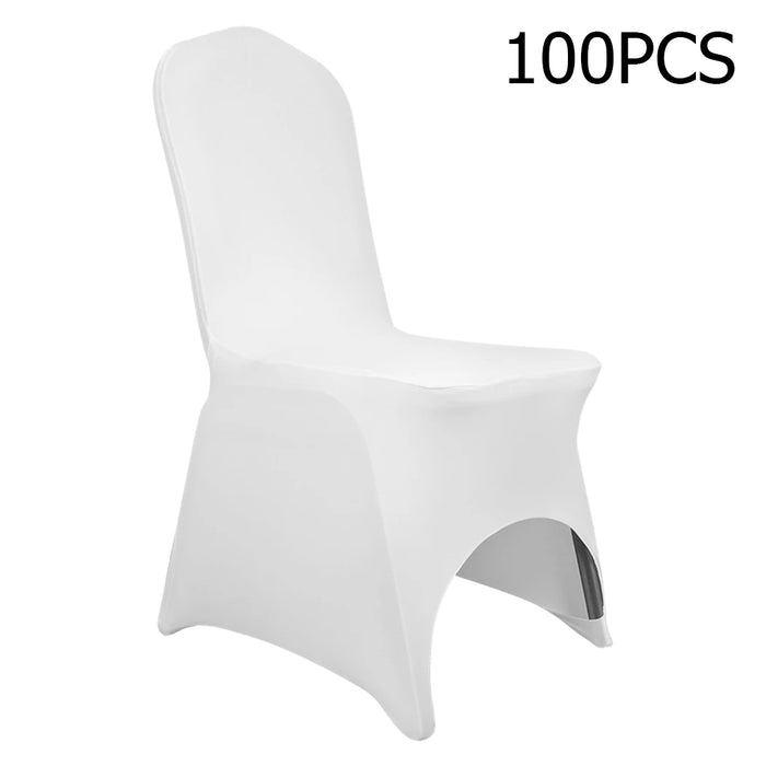 50 Pcs White Black Universal Chair Covers Stretch Spandex for Wedding Party Banquet Hotel Decor