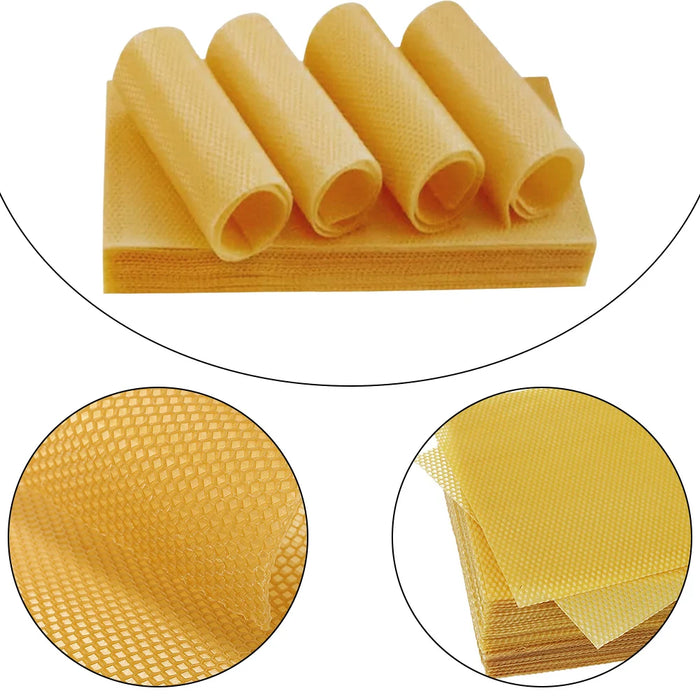 Natural Honeycomb Bee Wax Sheets Yellow Beekeeping Beeswax Flake Honeycomb Mold for Beekeeping/Candle Making/Furniture Polishing