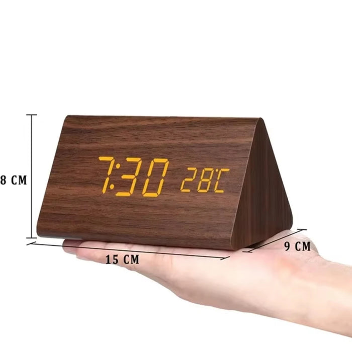 Alarm Clock  Bedrooms Bedside Table Wooden Desk Decor Wake  Table Clock With Temperature  Digital Clock Light Dawn