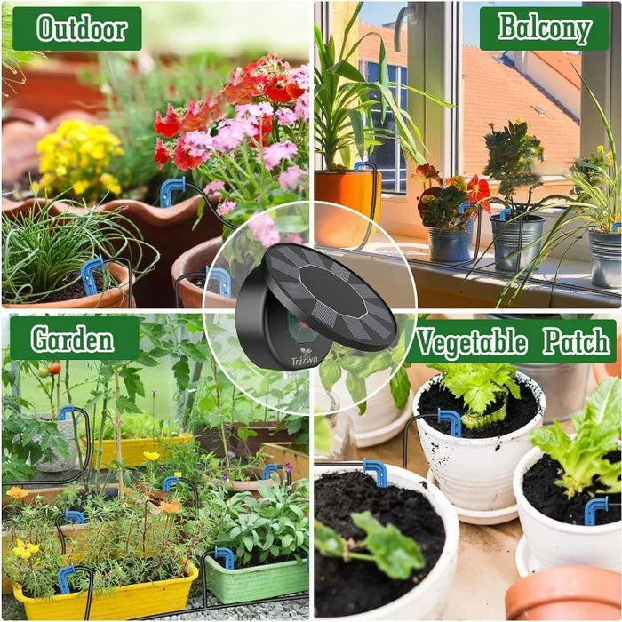 Solar Automatic Drip Irrigation System Kit DIY Irrigation System for Garden Outdoor Indoor Gardening System 9 Timing Modes