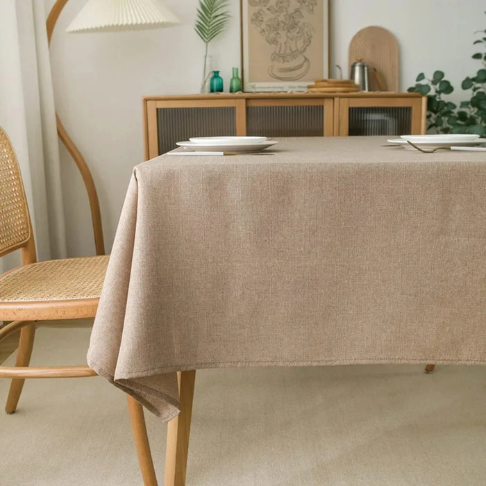 Stylish, Stain Resistant, and Washable Faux Linen Rectangle Tablecloths - Elevate Your Home Decor with Elegant and Durable Table