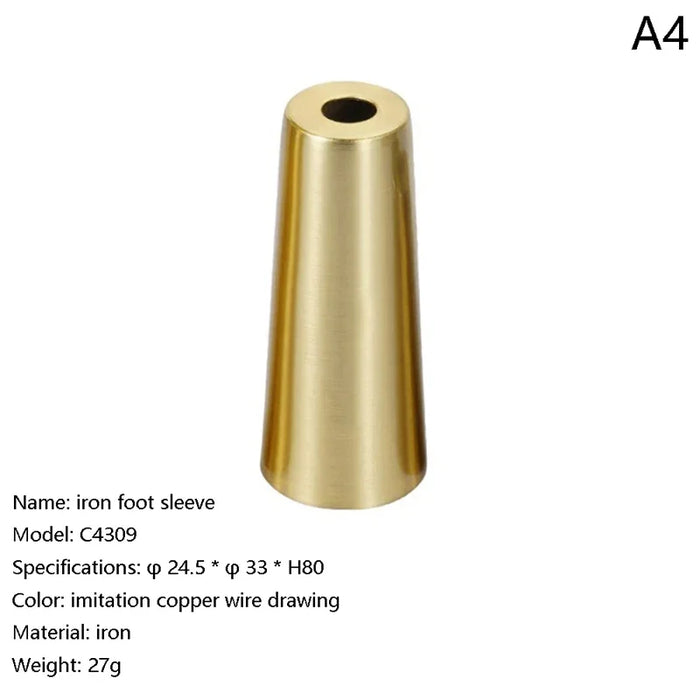 Leg Cover Foot Solid Copper Tip Brushed Brass Table Chair Cylinder/Cone  Protect Decor Bottom Safe Pad