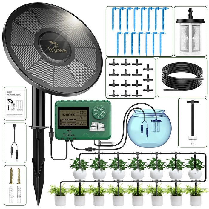 DIY Water Timer  2024 Latest Drip Irrigation System Kit for Garden,Balcony,Greenhouse,Garden Watering System Supports 15 Potted