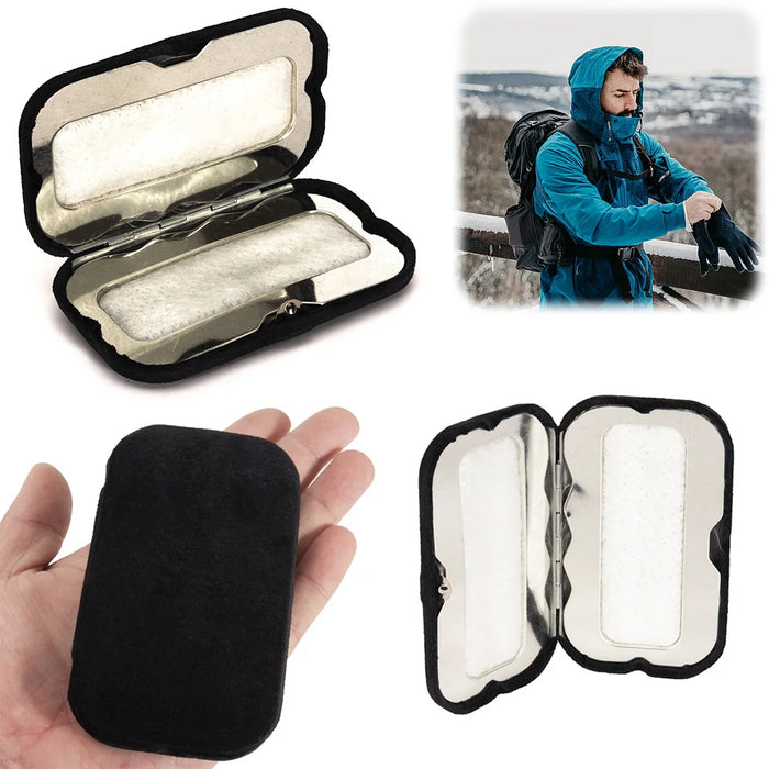 Zinc Alloy Portable Hand Warmer Reusable Charcoal Heated Warmer Pocket Winter Hand Warmer for Outdoor Camping Hiking Fishing