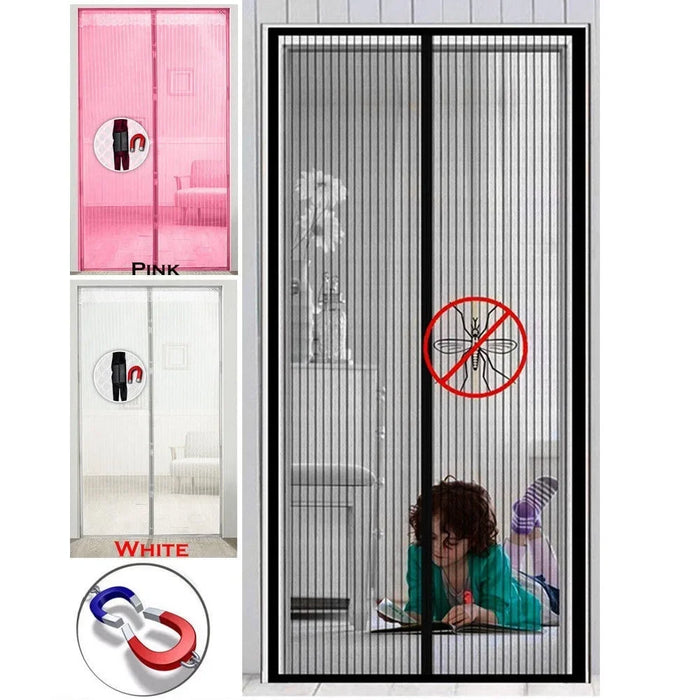 100x210CM Magnetic Screen Door Curtain Automatic Closing Mosquito Net Curtain Pet and Kid Friendly for Balcony Doors Living Room