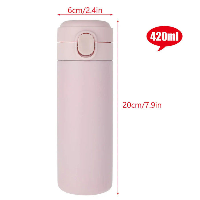 420ml Stainless Steel Thermos Double Wall Thermal Bottle Travel Mug Tea Coffee Vacuum Water Cup Thermocup Outdoor Drinking Cup