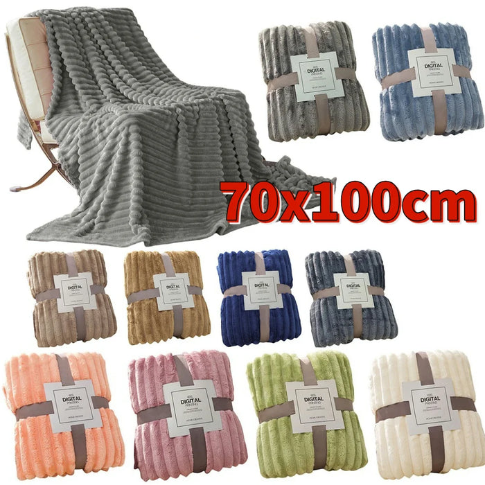 70x100cm Thick Plush Blanket Thickened Fleece Blanket Fleece Winter Double-Sided for Office Nap Sofa Cover Blankets Bed