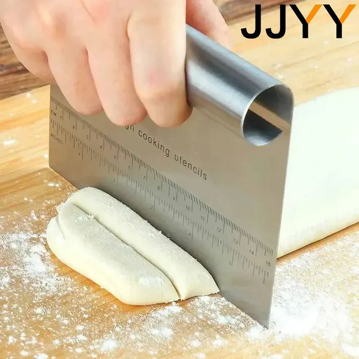 JJYY Multi-purpose Stainless Steel with Scale Cutting Knife Cake Scraper Nougat Dough Slicer Kitchen DIY Baking Decoration Tools