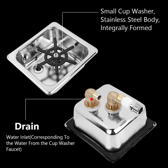 Automatic Stainless Steel Cup Washer Cleaner Glass Rinser for Hotel Bar Coffee Milk Tea Cup Cup Cleaner Glass Rinser Cup Washer