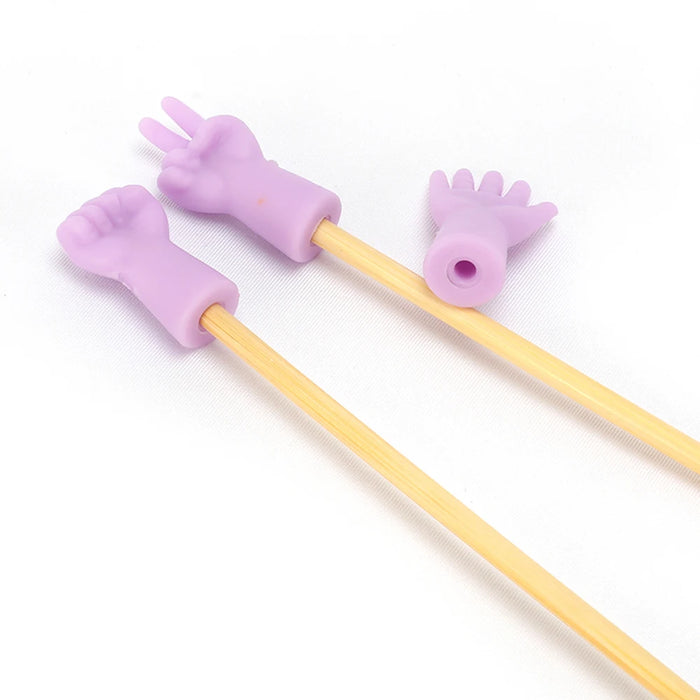 6Pcs Crochet Needles Caps Silicone Cute Needle Tip Protectors Rock Paper Scissors Knit Needle Tip Covers for Knitting Crafting