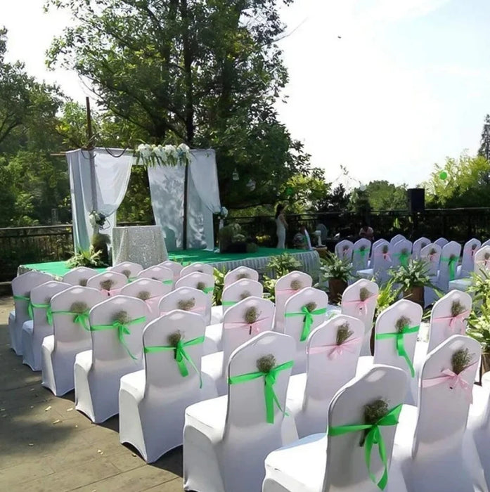 Universal Wedding Chair Covers, Full Seat Slipcovers, Black, White, Strong Spandex, Restaurant, Cafe, 50-100Pcs