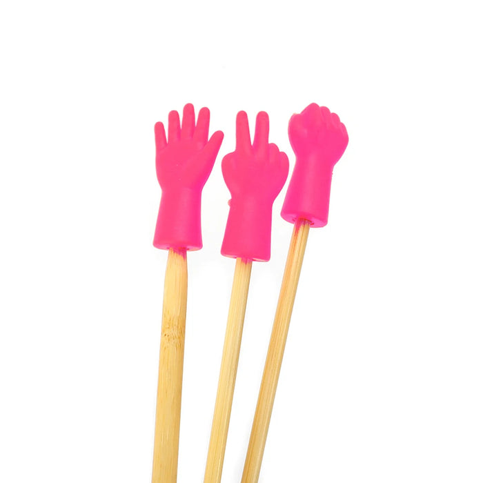 6Pcs Crochet Needles Caps Silicone Cute Needle Tip Protectors Rock Paper Scissors Knit Needle Tip Covers for Knitting Crafting