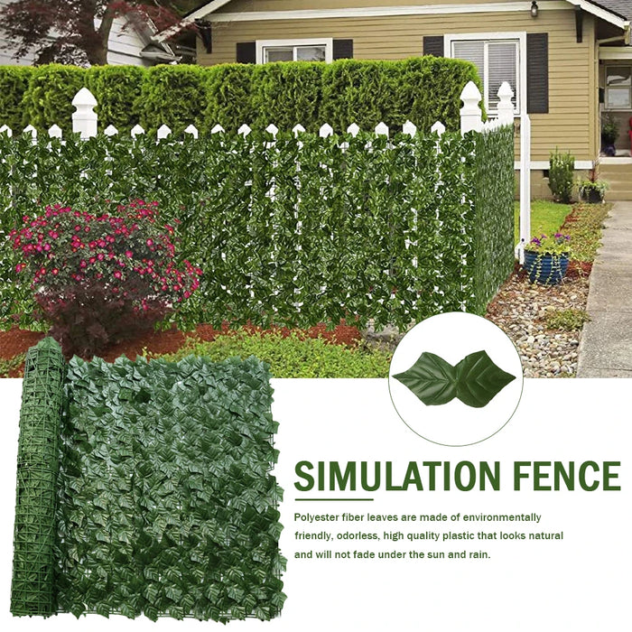 Artificial Privacy Fence Screen Faux Ivy Leaf Hedges Fence Panels Garden Decor