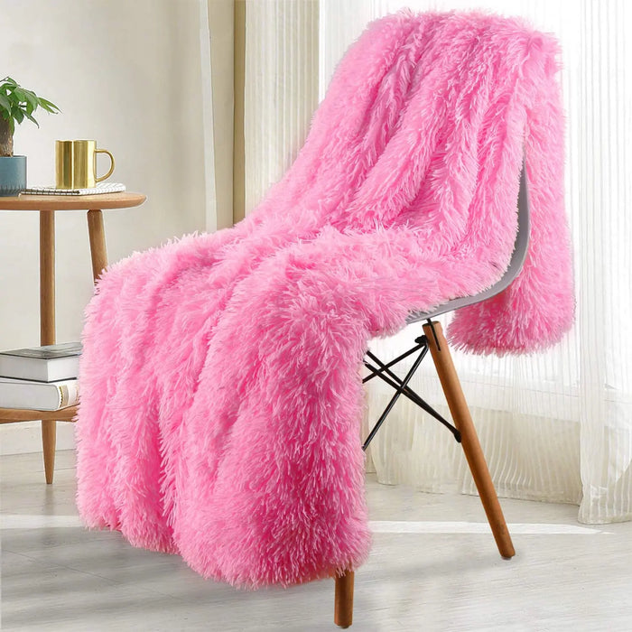 Thickened Fluffy Blanket Warm winter Bedspread on the bed Stitch plaid sofa cover Double side blankets and throws for Home decor