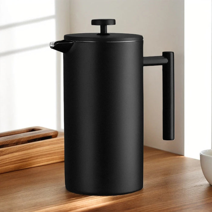 1000ML Coffee Maker Pot French Press Coffee Maker Stainless Steel Creed Coffee Stovetop Coffeeware Teaware Strainer &3 Filters