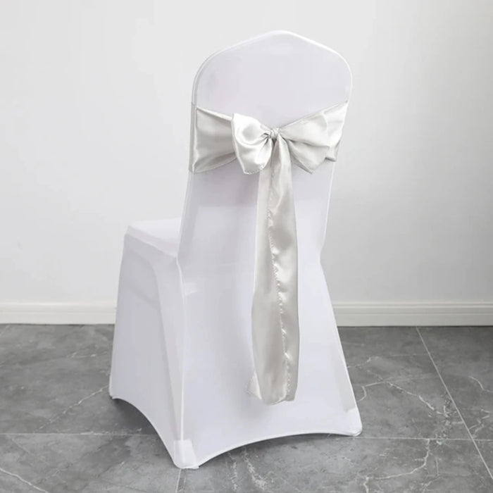 h these exquisite satin chair sashes in elegant sage green. Ideal for weddings, banquets, and parties, this pack of 10 luxurious