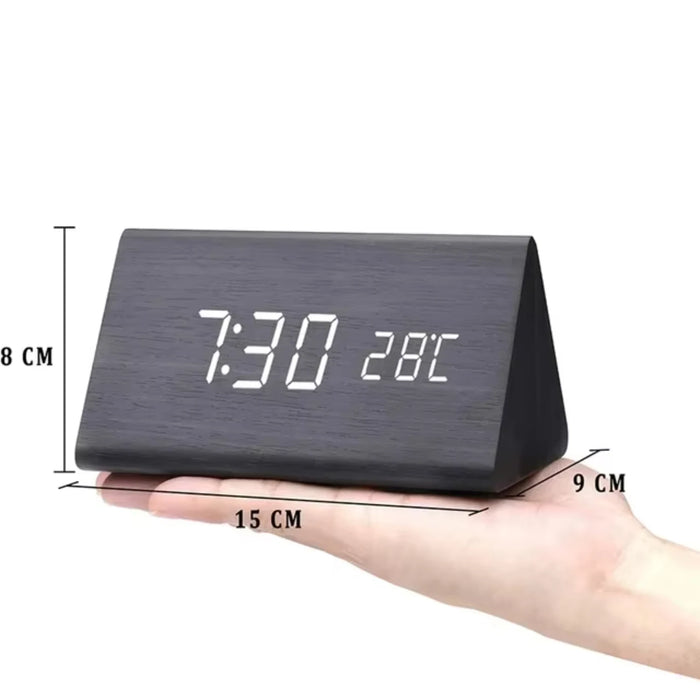 Alarm Clock  Bedrooms Bedside Table Wooden Desk Decor Wake  Table Clock With Temperature  Digital Clock Light Dawn