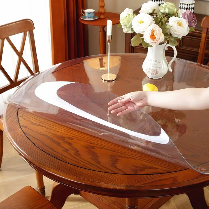 Soft Glass Tablecloth Transparent PVC Table Cloth Waterproof Oil Proof Kitchen Dining Rectangular Table Cover Matte Clear