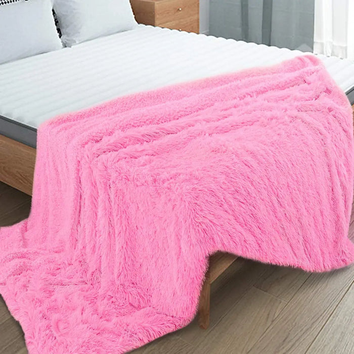 Thickened Fluffy Blanket Warm winter Bedspread on the bed Stitch plaid sofa cover Double side blankets and throws for Home decor