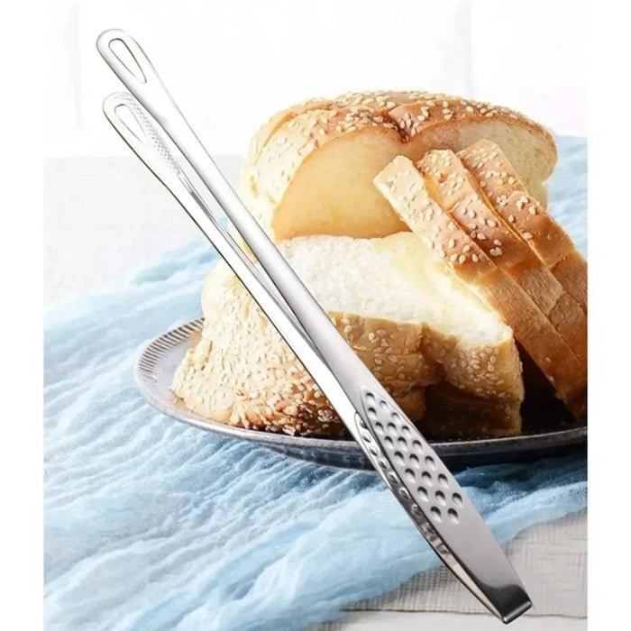 JJYY BBQ Food Tongs Korean Barbecue Clips Stainless Steel Grill Cooking Chief Tong Kitchen Bread Baking Outdoor Grilling Steak