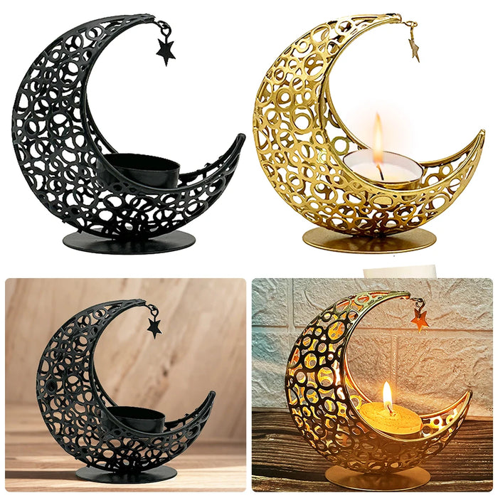 Ramadan Tea Light Holder Eid Mubarak Candle Holder Home Islamic Muslim Party Decor Eid Mubarak Table Decor for Eid Al Adha Gifts