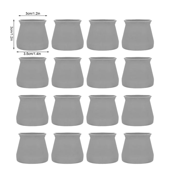 16pcs Silicone Chair Leg Caps Rubber Feet Protector Table Feet Cover Non-slip Noise Reduce Desk Chair Foot Covers  Pad