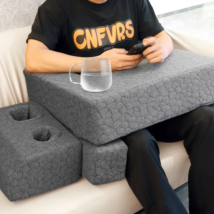 Extra Large Reading & Gaming Pillow with Cup Holder Adjustable for Reading Gaming Working and More for Sitting in Bed Floor Sofa