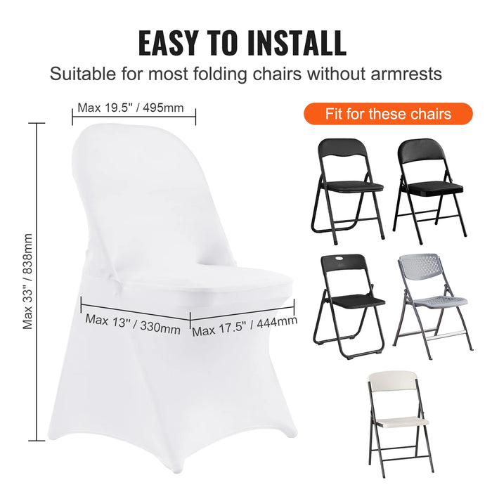 VEVOR 12-100Pcs Wedding Chair Covers Spandex Stretch Slipcover for Restaurant Banquet Hotel Dining Party Universal Chair Cover