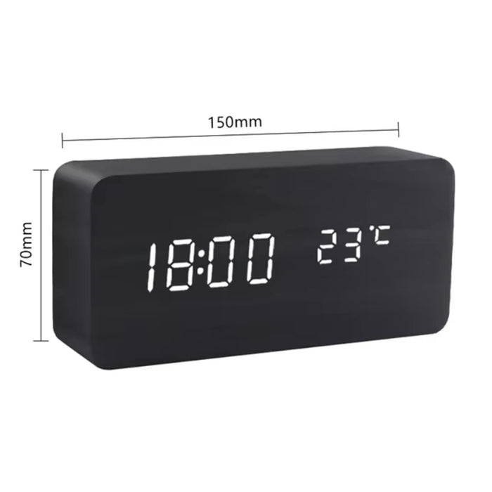 Alarm Clock  Bedrooms Bedside Table Wooden Desk Decor Wake  Table Clock With Temperature  Digital Clock Light Dawn